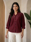 Imported Embroidered Lace Yoke Shirt
