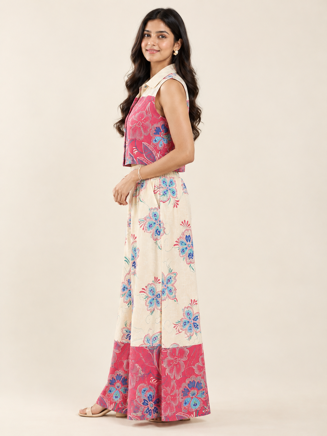 Floral Co-ord Set – Pink & Cream