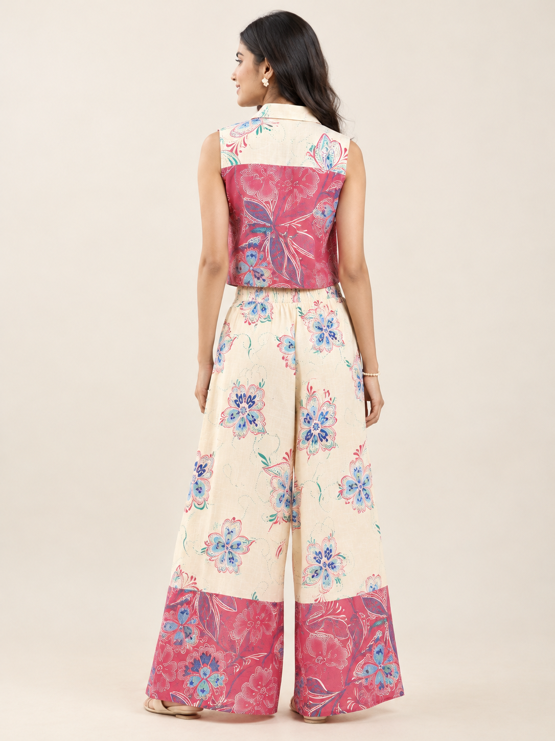 Floral Co-ord Set – Pink & Cream