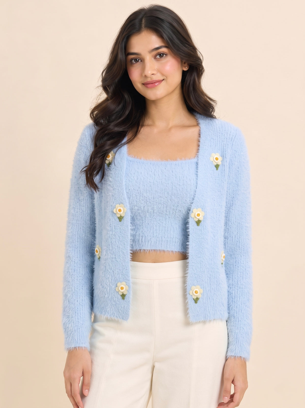 Imported Floral Knit Twinset