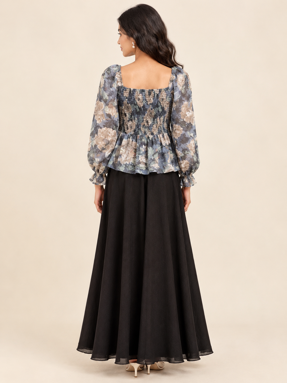 Vintage Floral Sweetheart Peplum Top