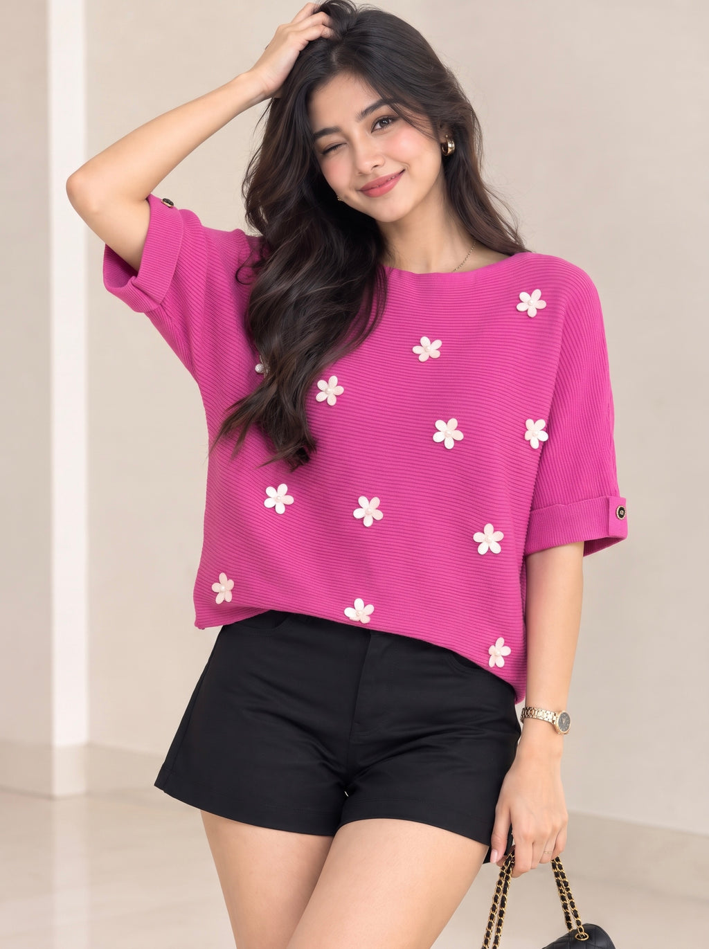 Imported Petal Knit Top