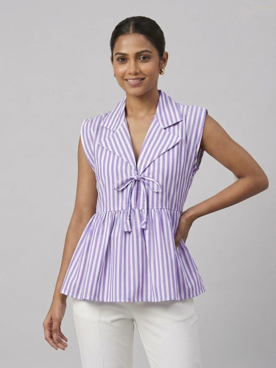 Striped Peplum Top