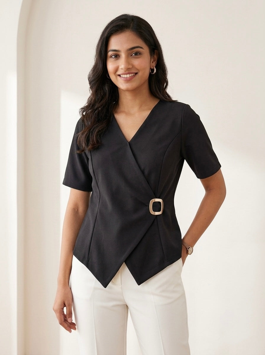 Buckle Wrap Top