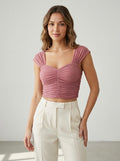 Lilac Ruched Sweetheart Top