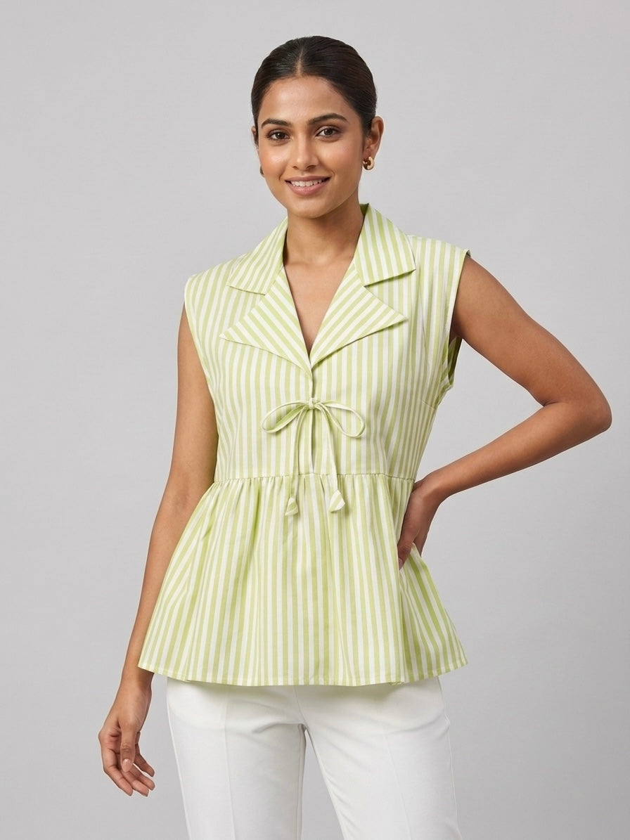 Striped Peplum Top
