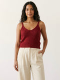 Crimson Textured Knit Camisole Top