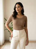Ribbed Scoop Knit
