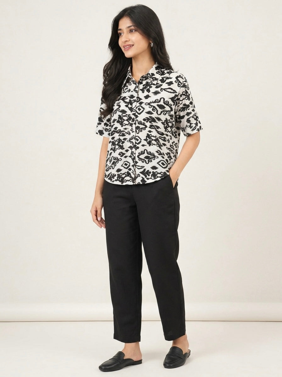 Ikat Print Short-Sleeve Shirt