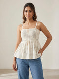 Floral Smocked Peplum Cami Top