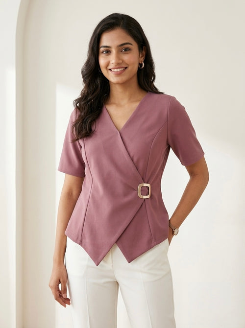 Buckle Wrap Top
