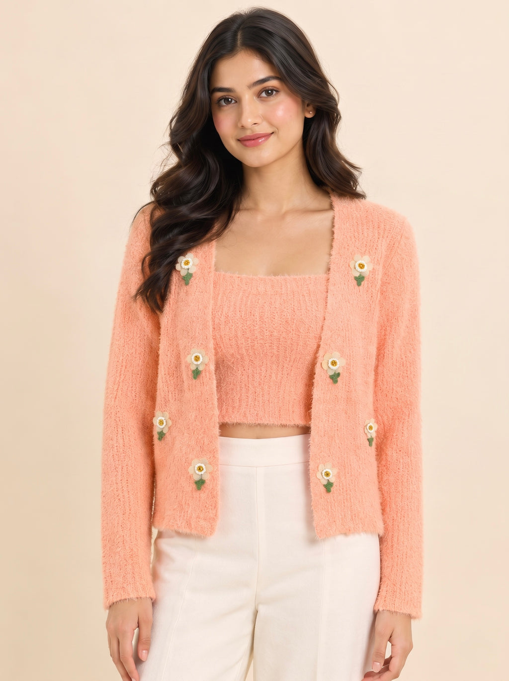 Imported Floral Knit Twinset