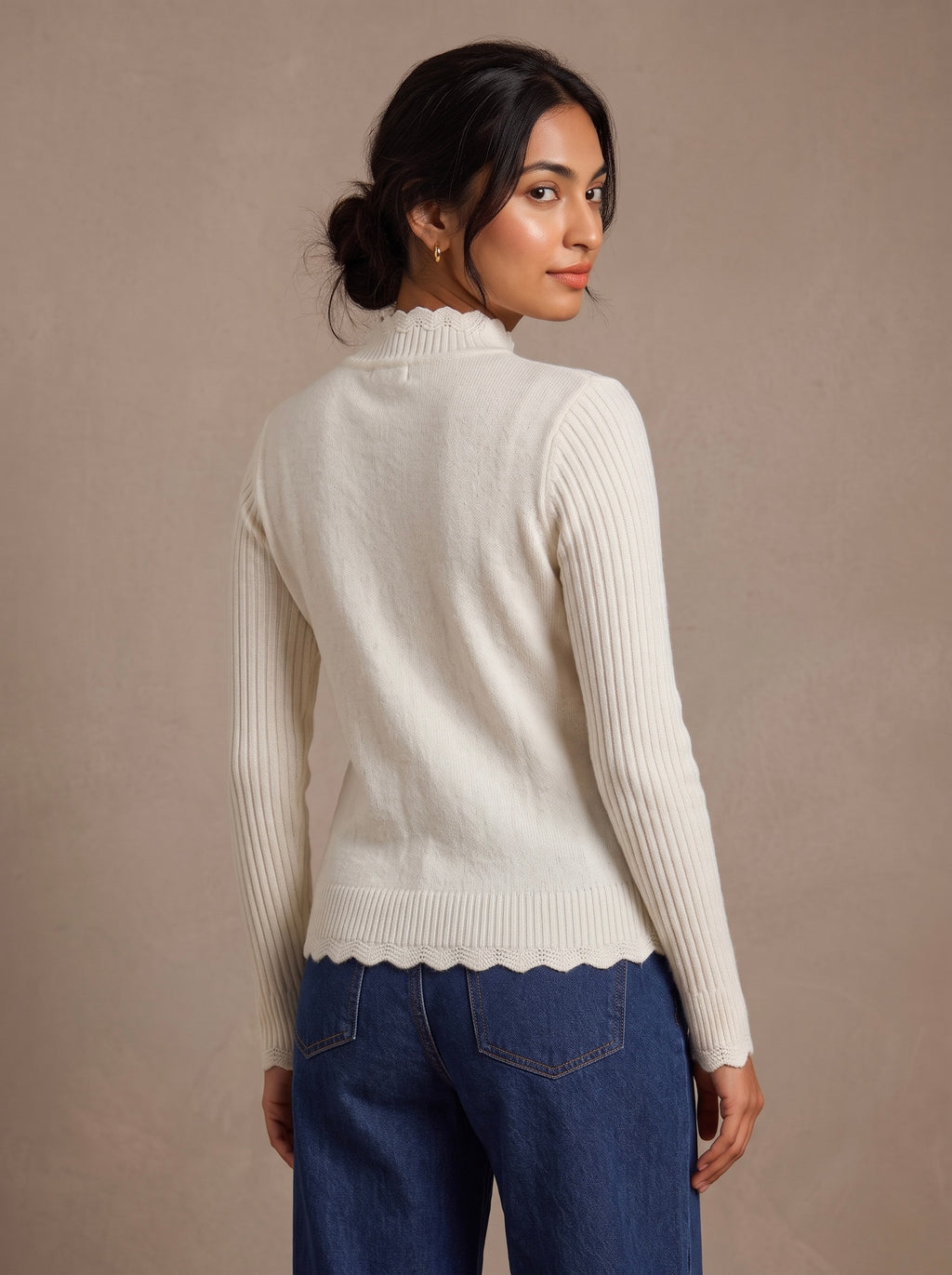 Imported Ribbed Cable Knit Top