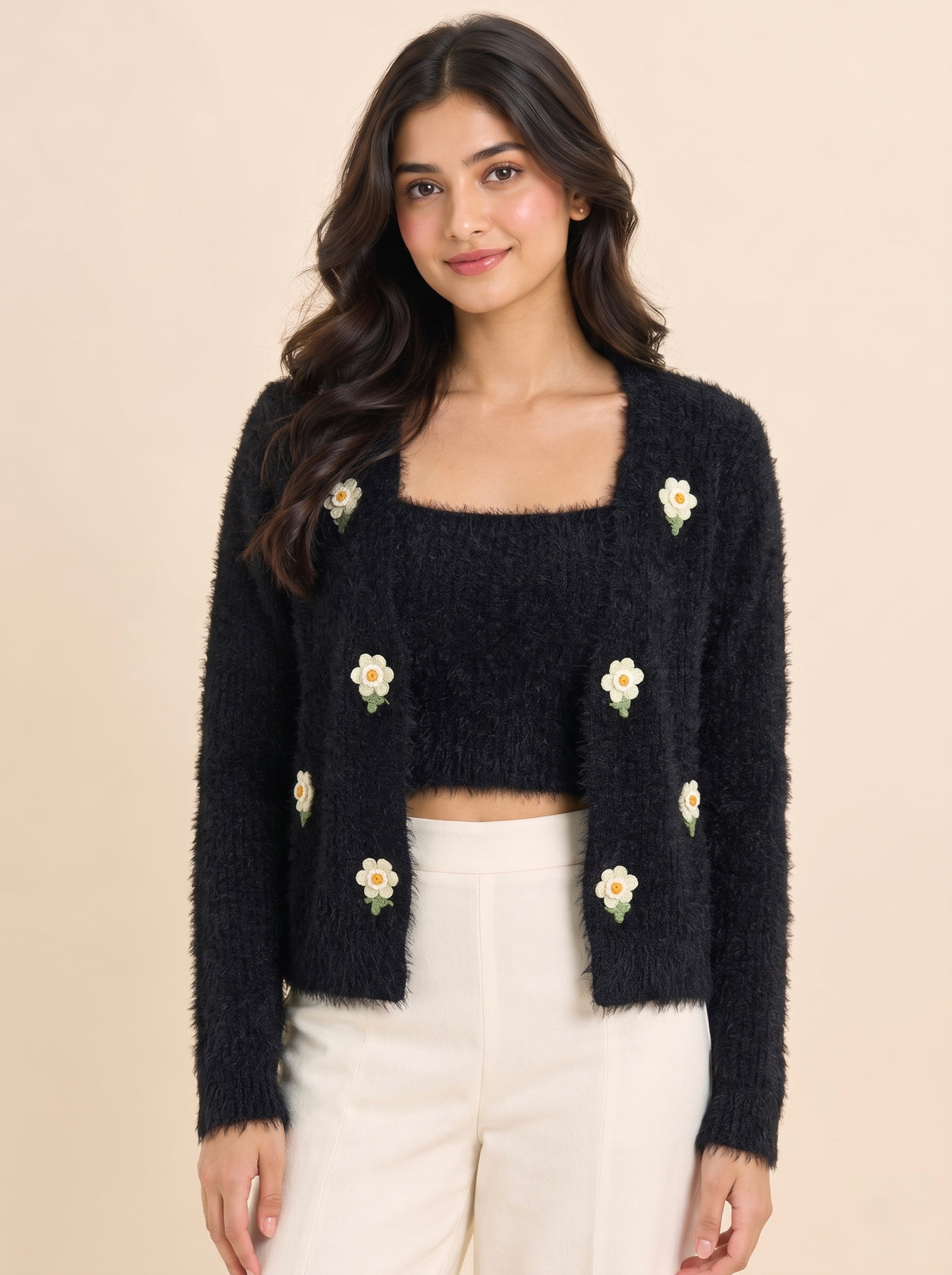 Imported Floral Knit Twinset