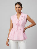 Striped Peplum Top