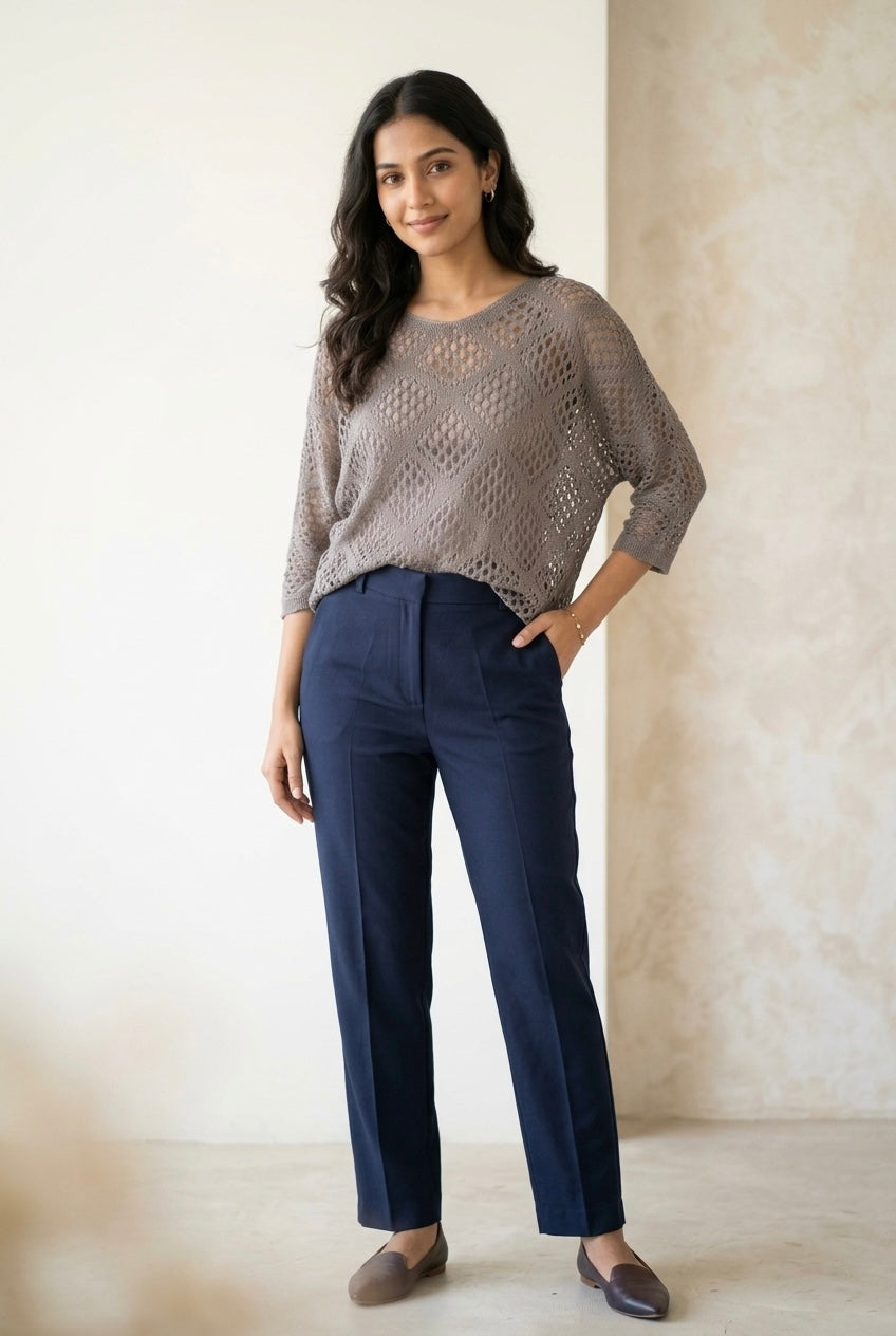 Diamond Open-Work Crochet Knit