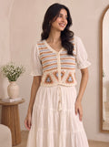 Imported Boho Crochet Puff Sleeve Top