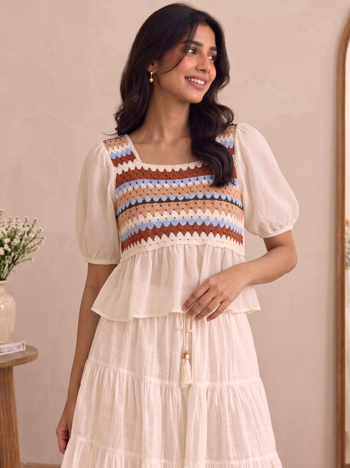 Imported Bohemian Crochet Peplum