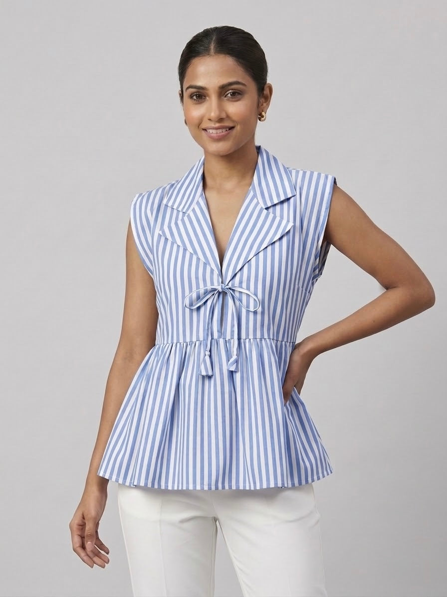 Striped Peplum Top